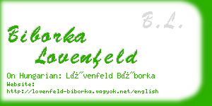 biborka lovenfeld business card